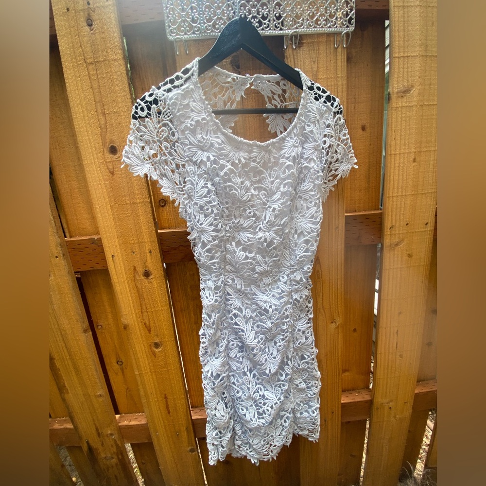 Backless Lulu’s Lace Mini Dress